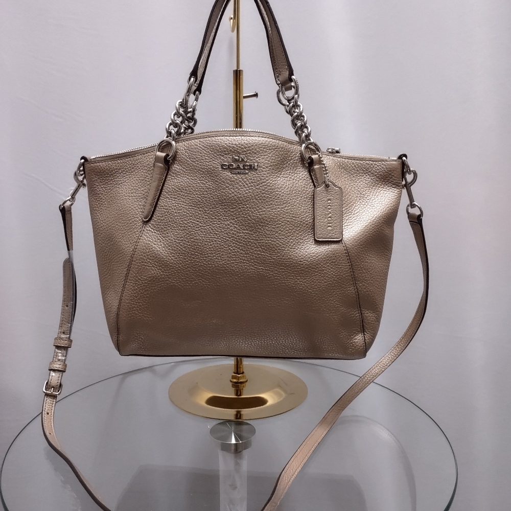 Metallic Gold Coach Kelsey shoulder bag